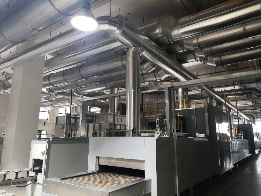 噴涂線車間制作工程，噴涂烤漆線廢氣管道收集系統，噴涂環保設備